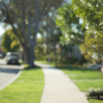 Empty street in a quiet neighborhood