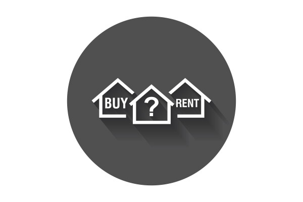 Sign that says buy or rent